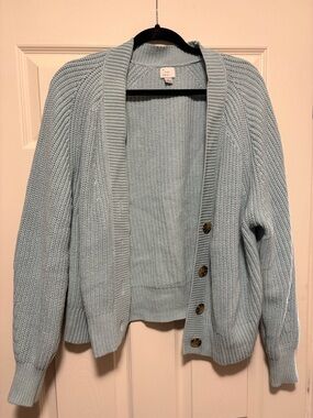 Target Light Blue Knit Button-Front Cardigan